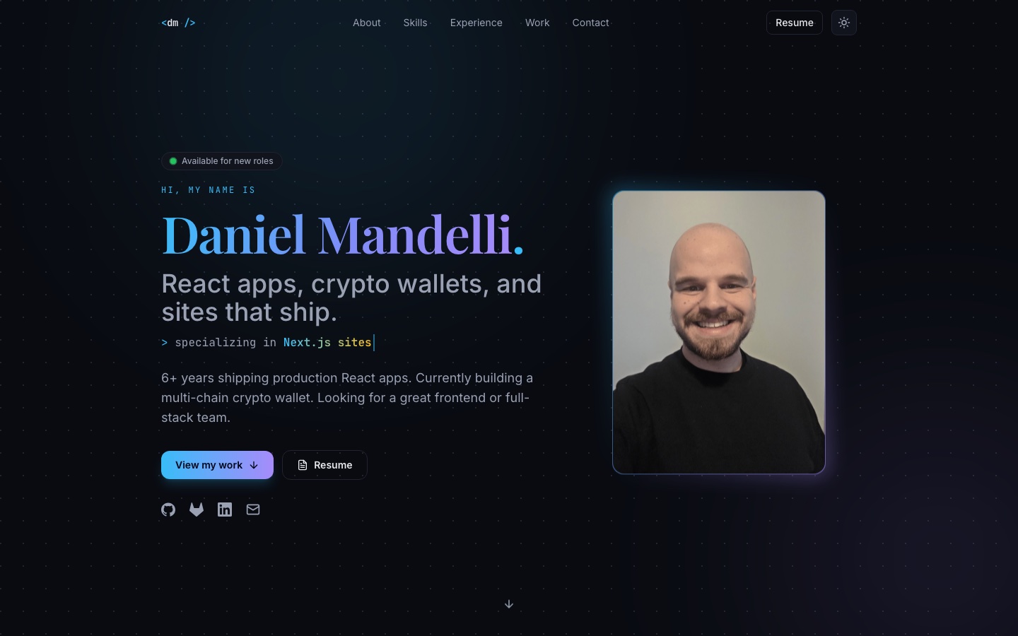 DanielMandelli.com website screenshot