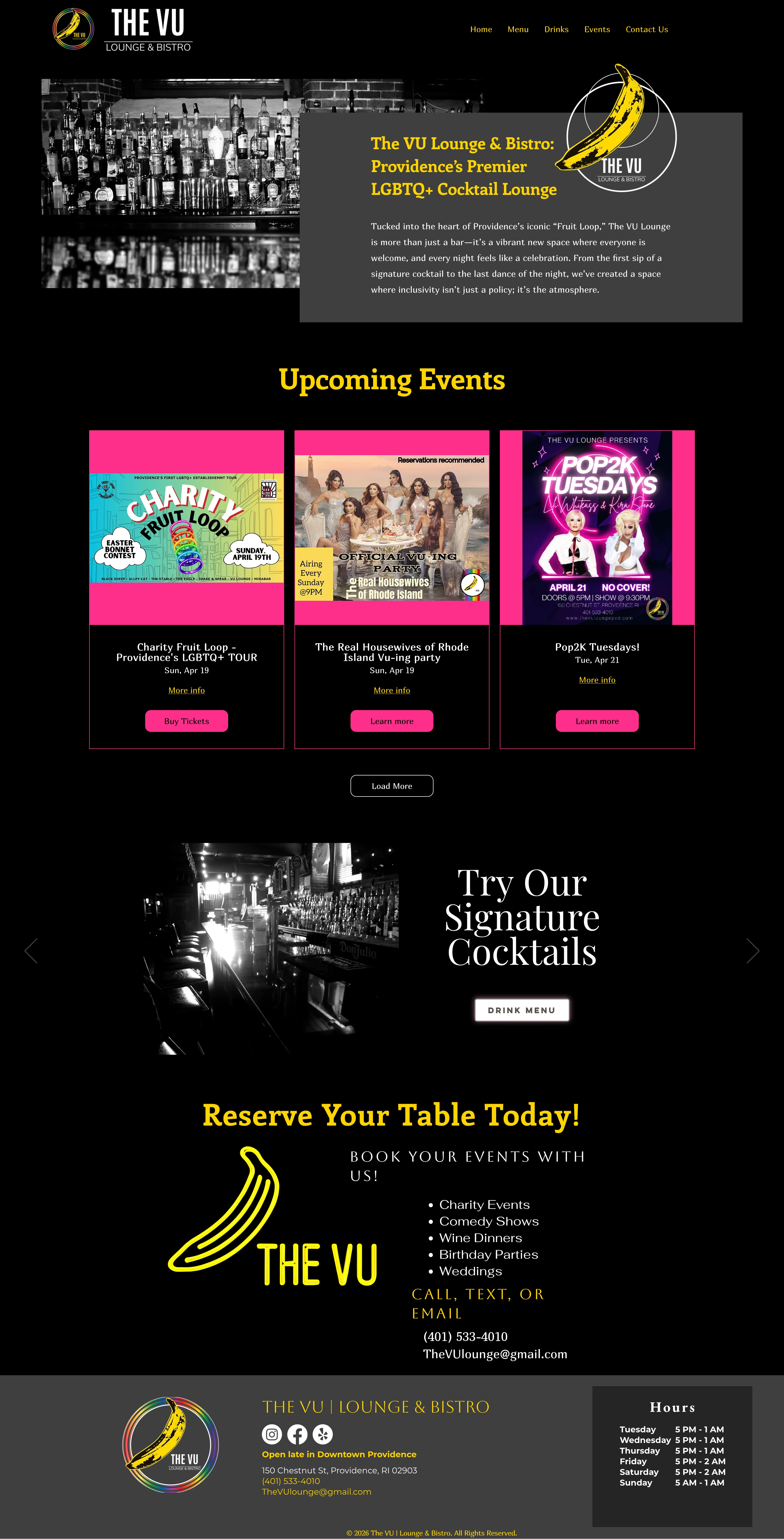 The VU Lounge website screenshot